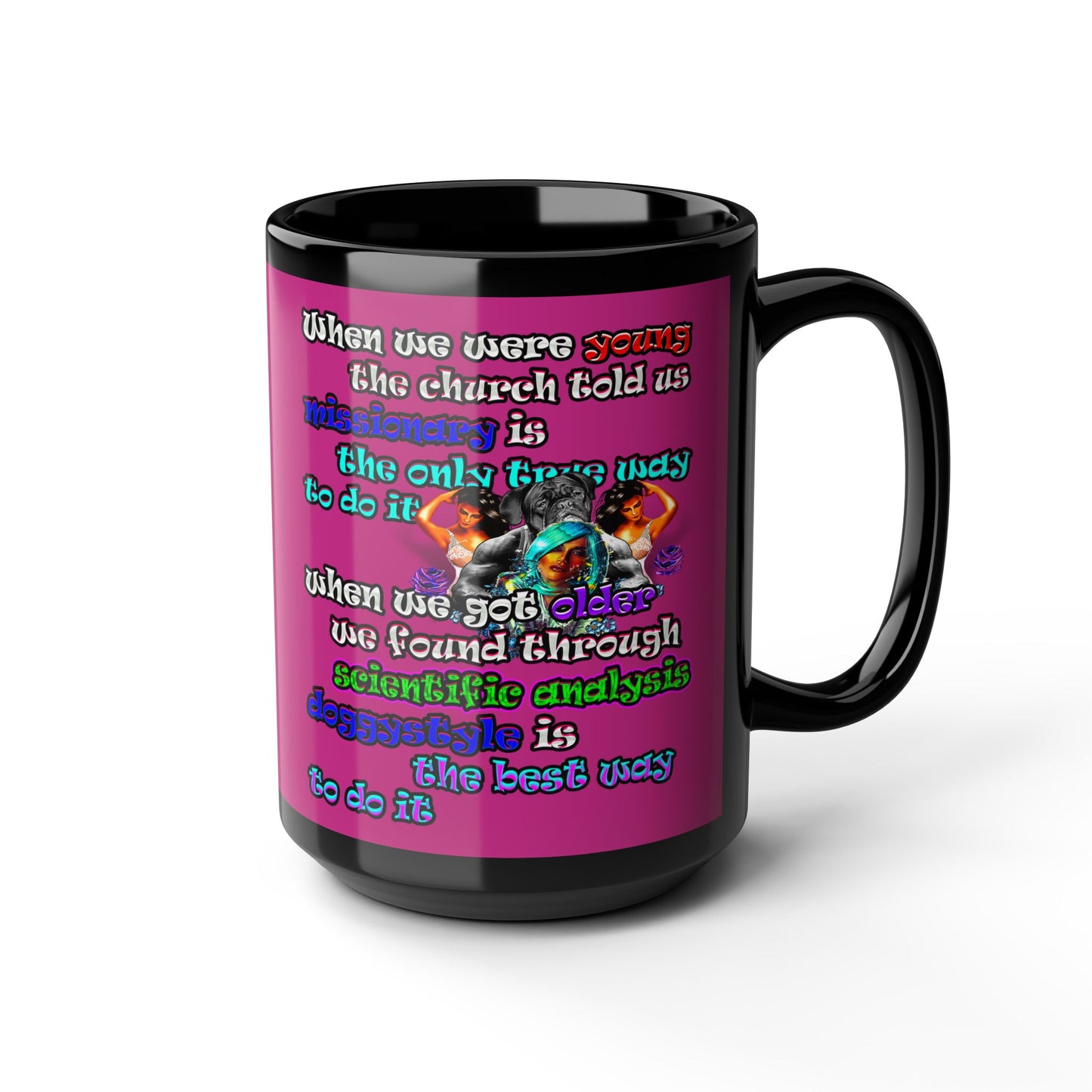 doggystyle - Black Mug (pink)