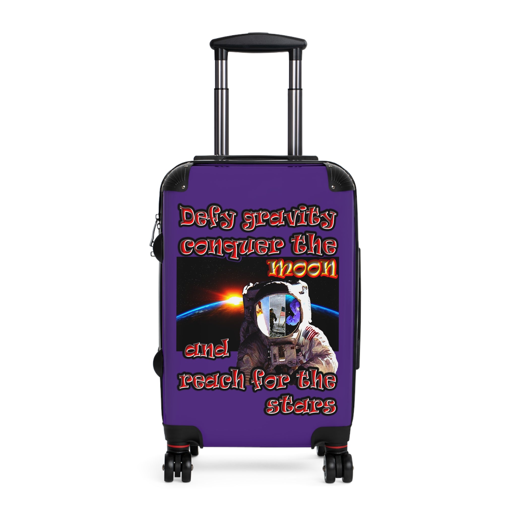 defy conquer reach - suitcase (purple)