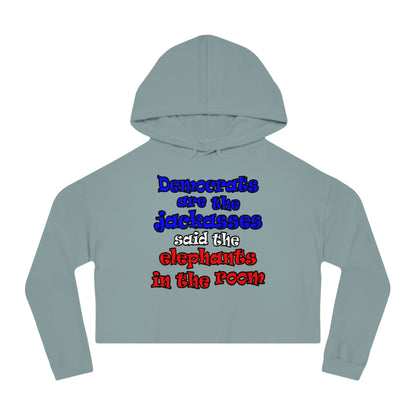 donkeys and elephants - Women’s Cropped Hooded Sweatshirt