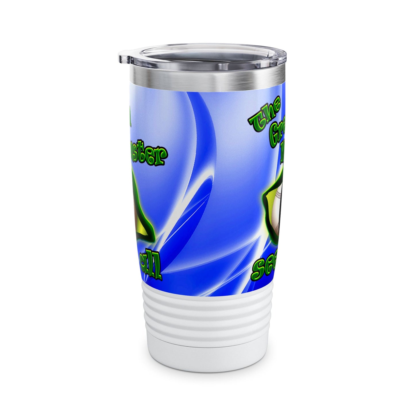 green monster - Ringneck Tumbler, 20oz (blue-white wave)