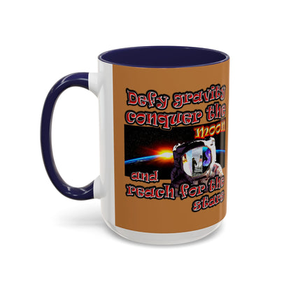 defy conquer reach - Accent Mug (light brown)