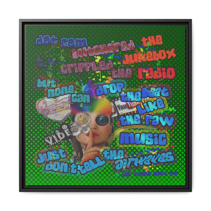 drop the beat - framed canvas art (logo green)