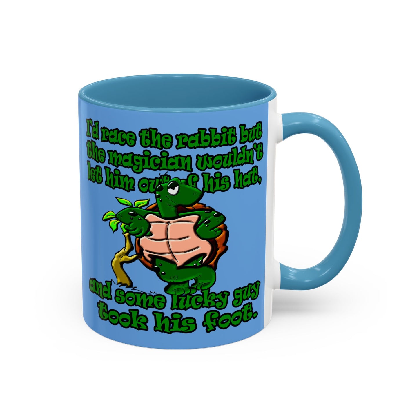 turtle race - Accent Mug (light blue)