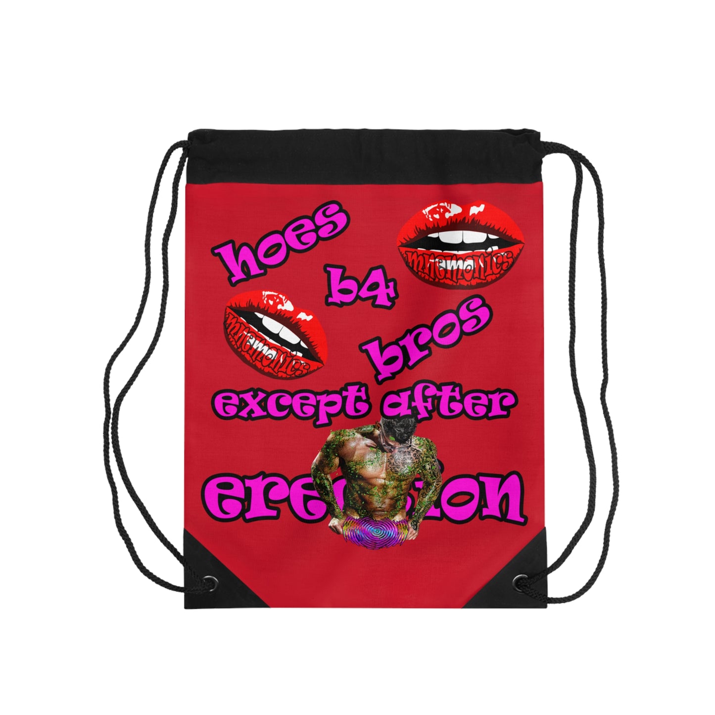 hoes b4 bros - Drawstring Bag (dark red)