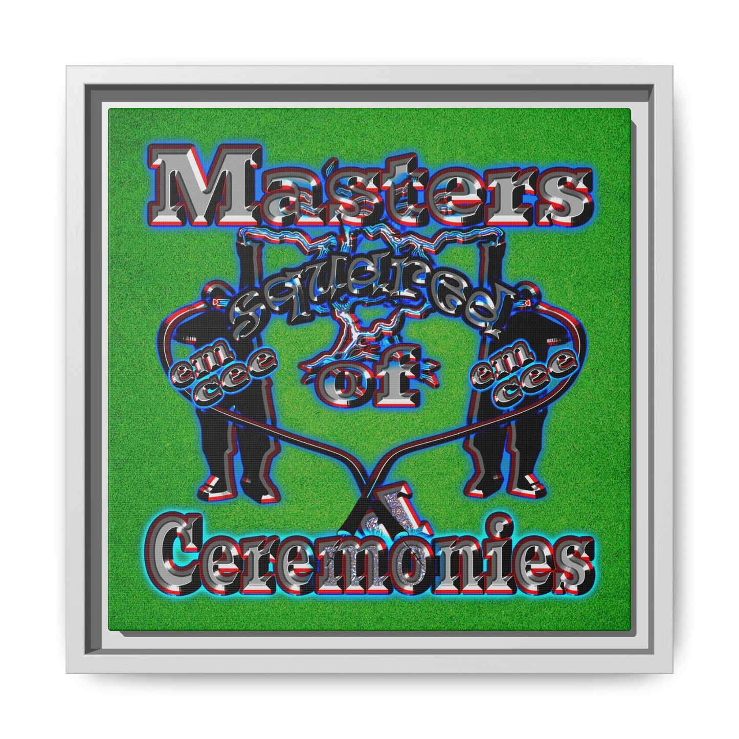 em cee squared - framed canvas art (green turf)