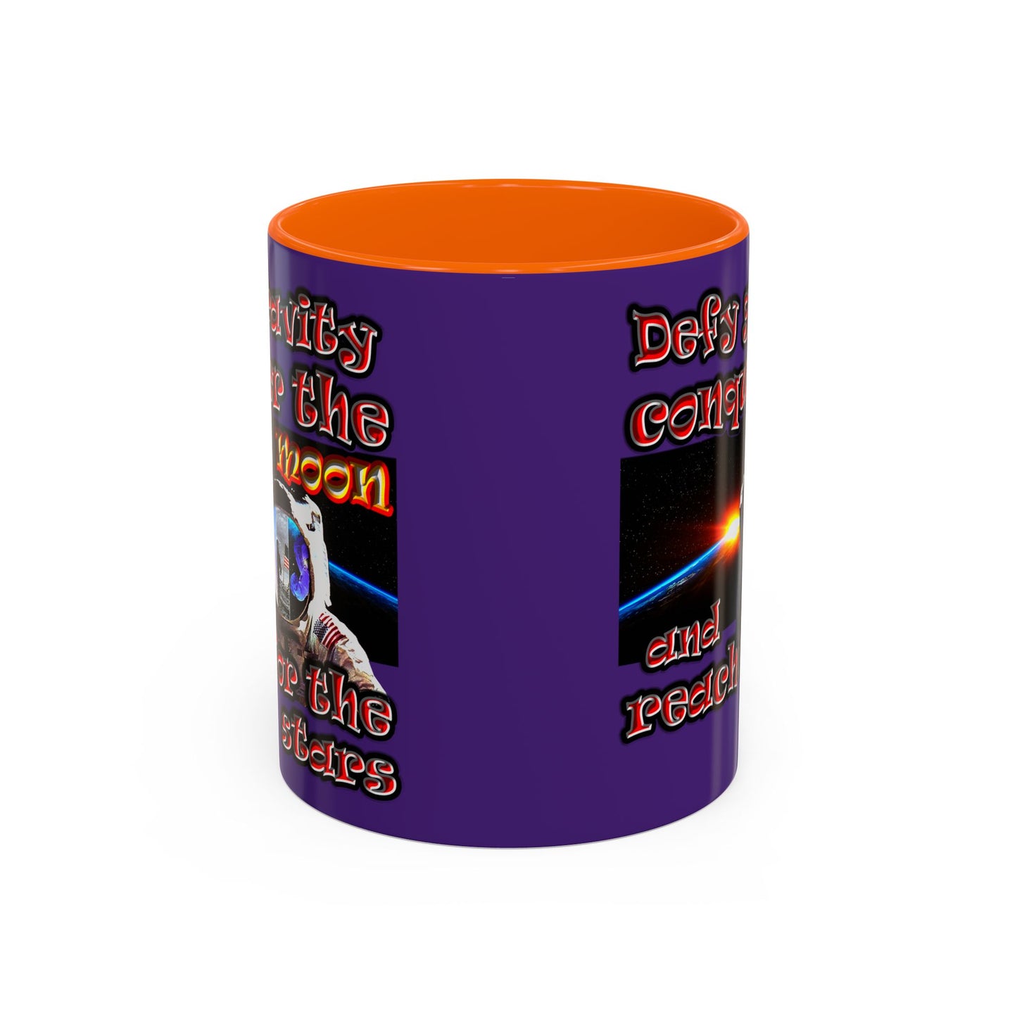 defy conquer reach - Accent Mug (purple)