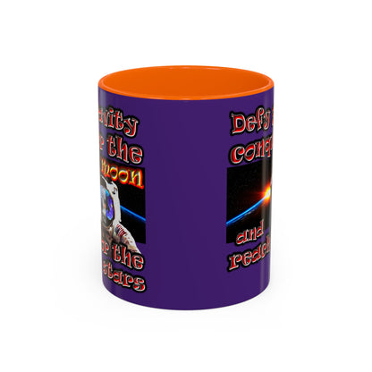 defy conquer reach - Accent Mug (purple)