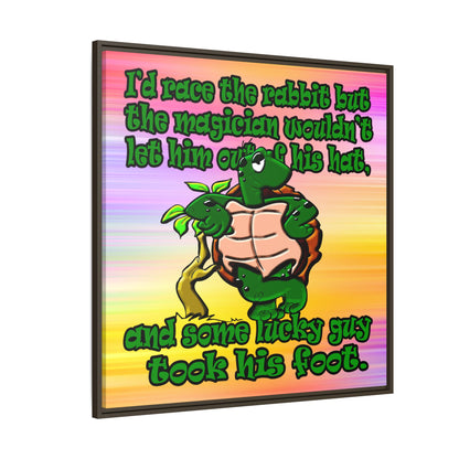 turtle race - framed canvas art (color blur)
