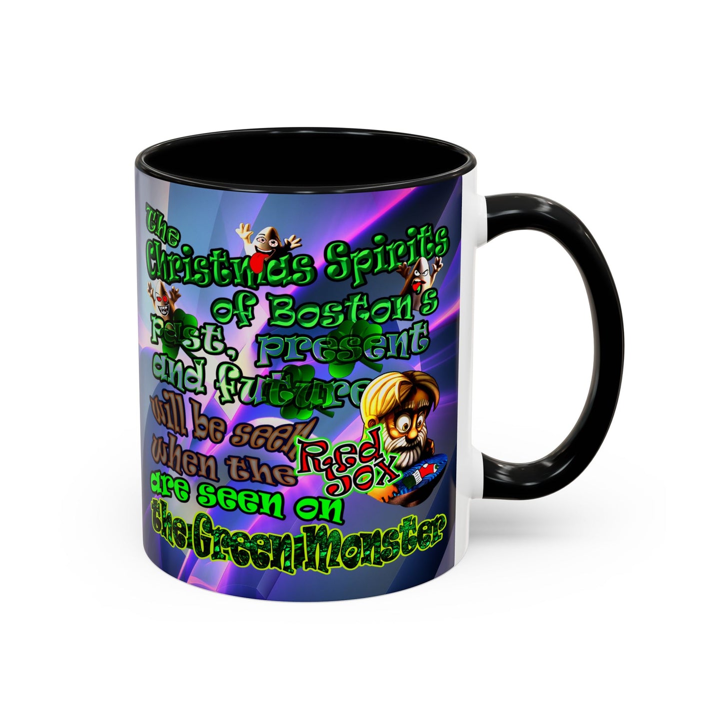 christmas spirits of boston - Accent Mug (grey-pink wave)