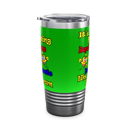 popping like popcorn - Ringneck Tumbler, 20oz (logo green)