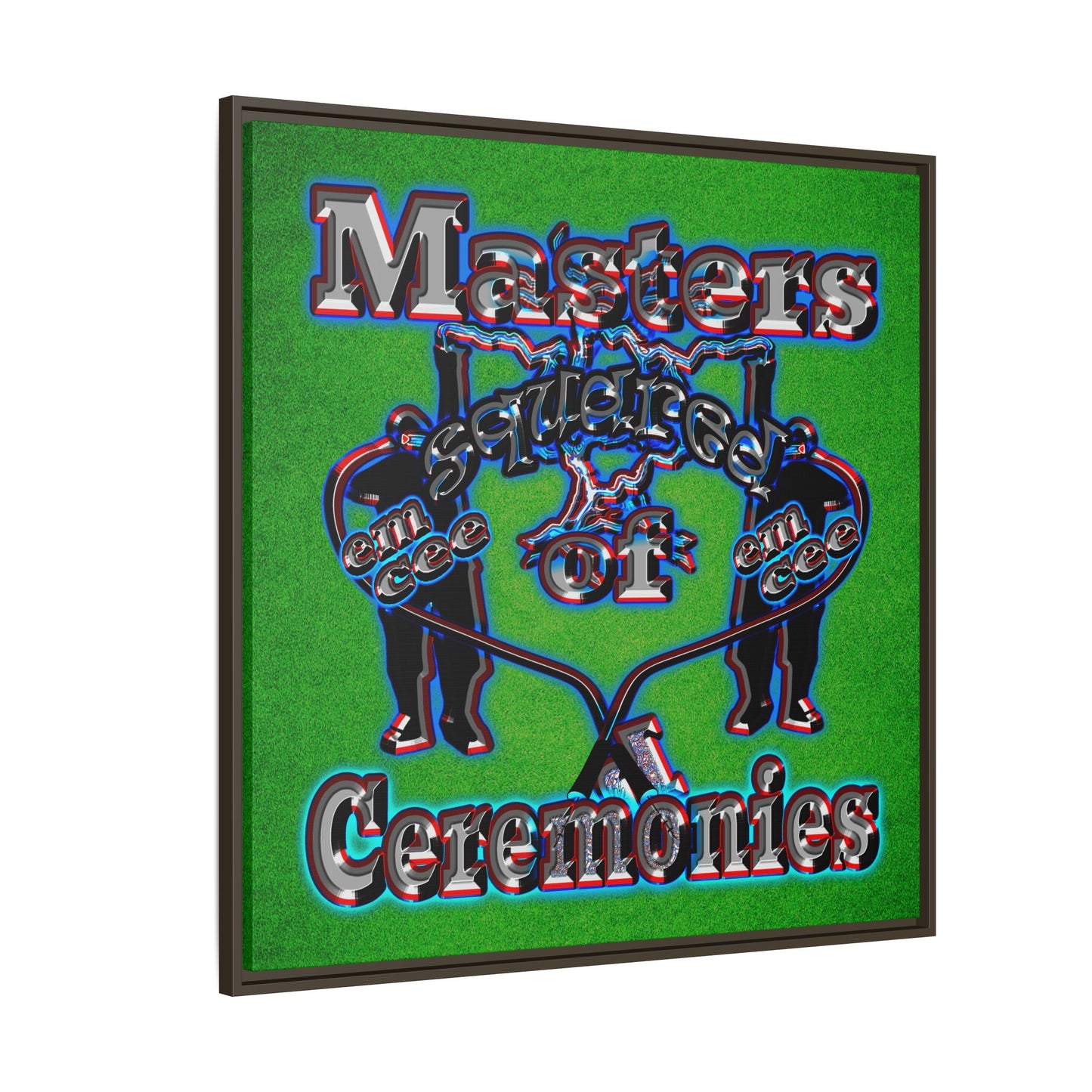 em cee squared - framed canvas art (green turf)