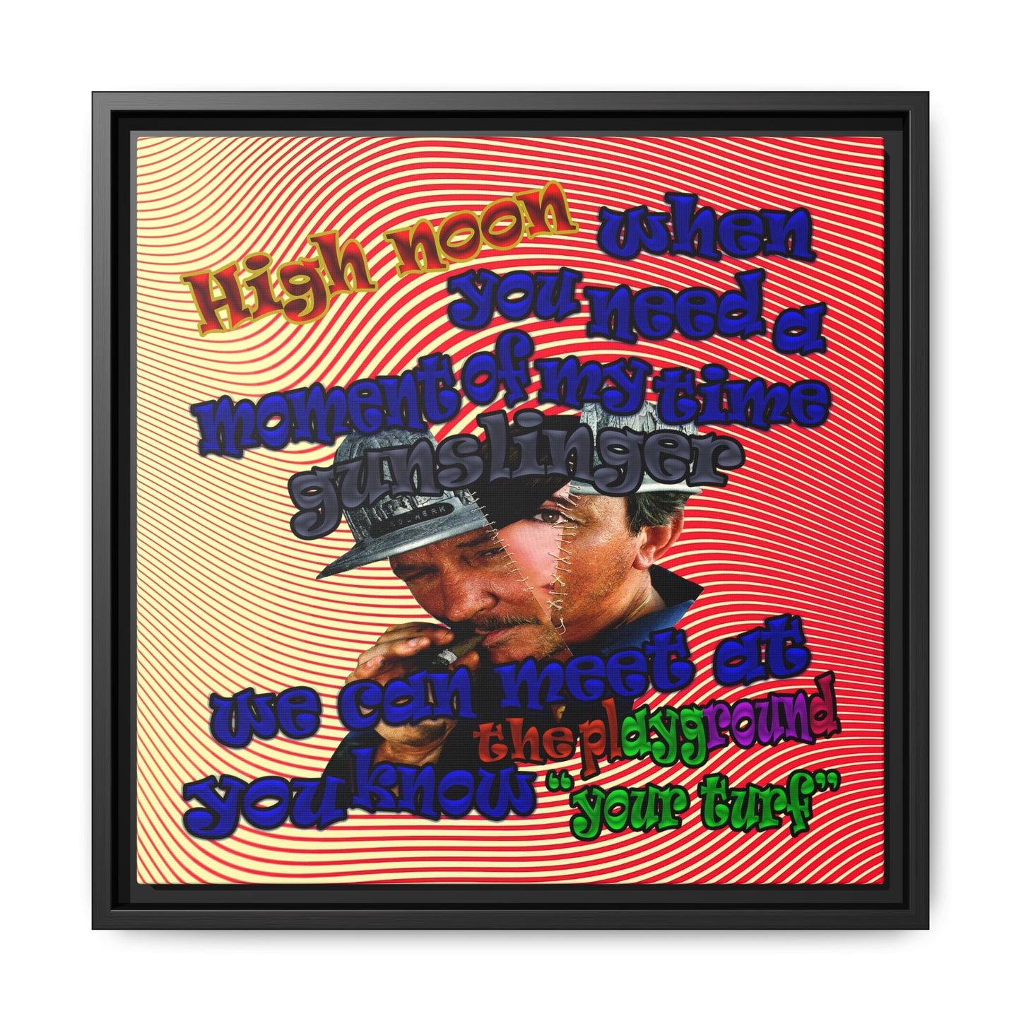 high noon - framed canvas art (yellow-orange wave)