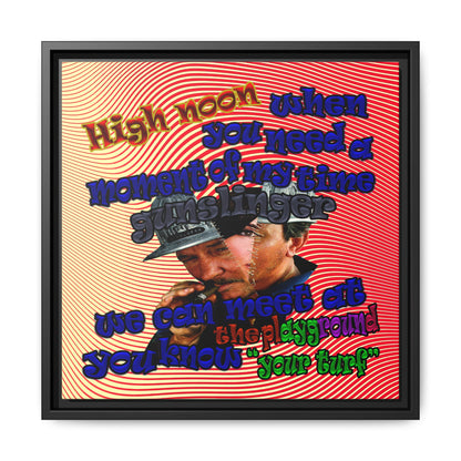 high noon - framed canvas art (yellow-orange wave)