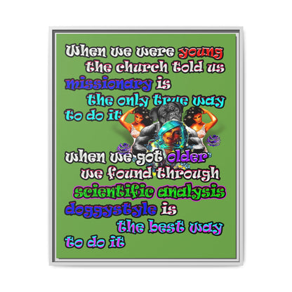 doggystyle - framed canvas art (green)