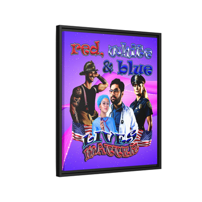 rw&b lives matter - framed canvas art (purple-pink wave)