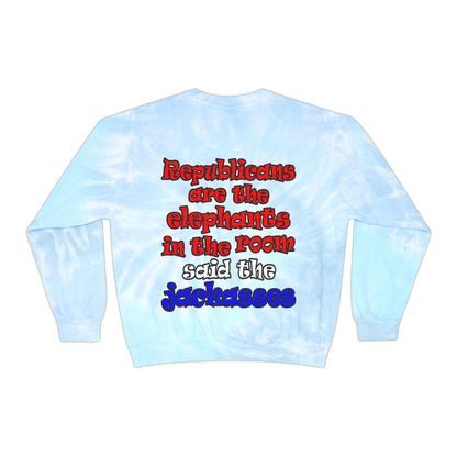 donkeys and elephants - Unisex Tie-Dye Sweatshirt