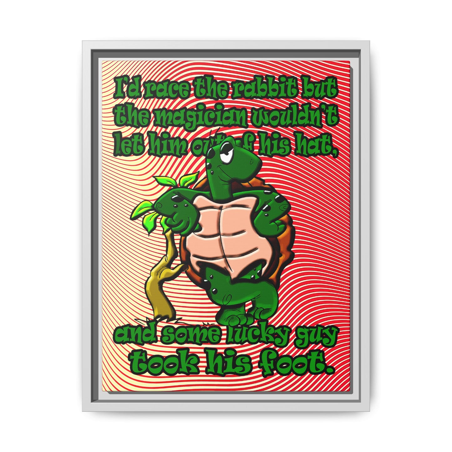 turtle race - framed canvas art (yellow-orange wave)