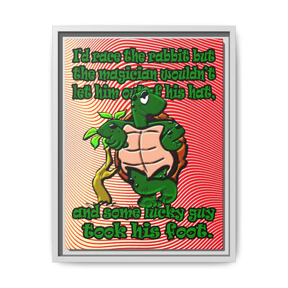 turtle race - framed canvas art (yellow-orange wave)