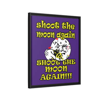 shoot the moon again - framed canvas art (purple)