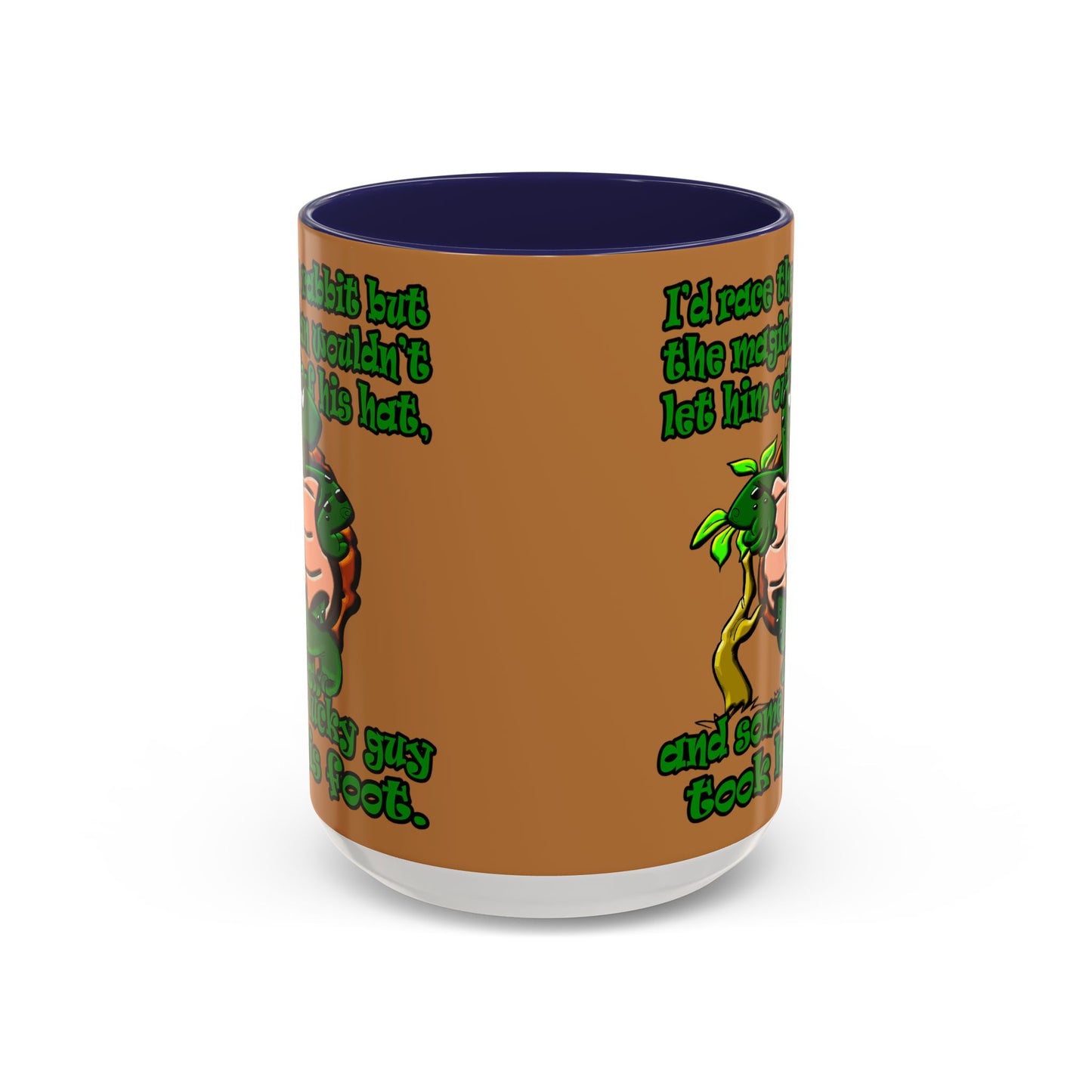 turtle race - Accent Mug (light brown)