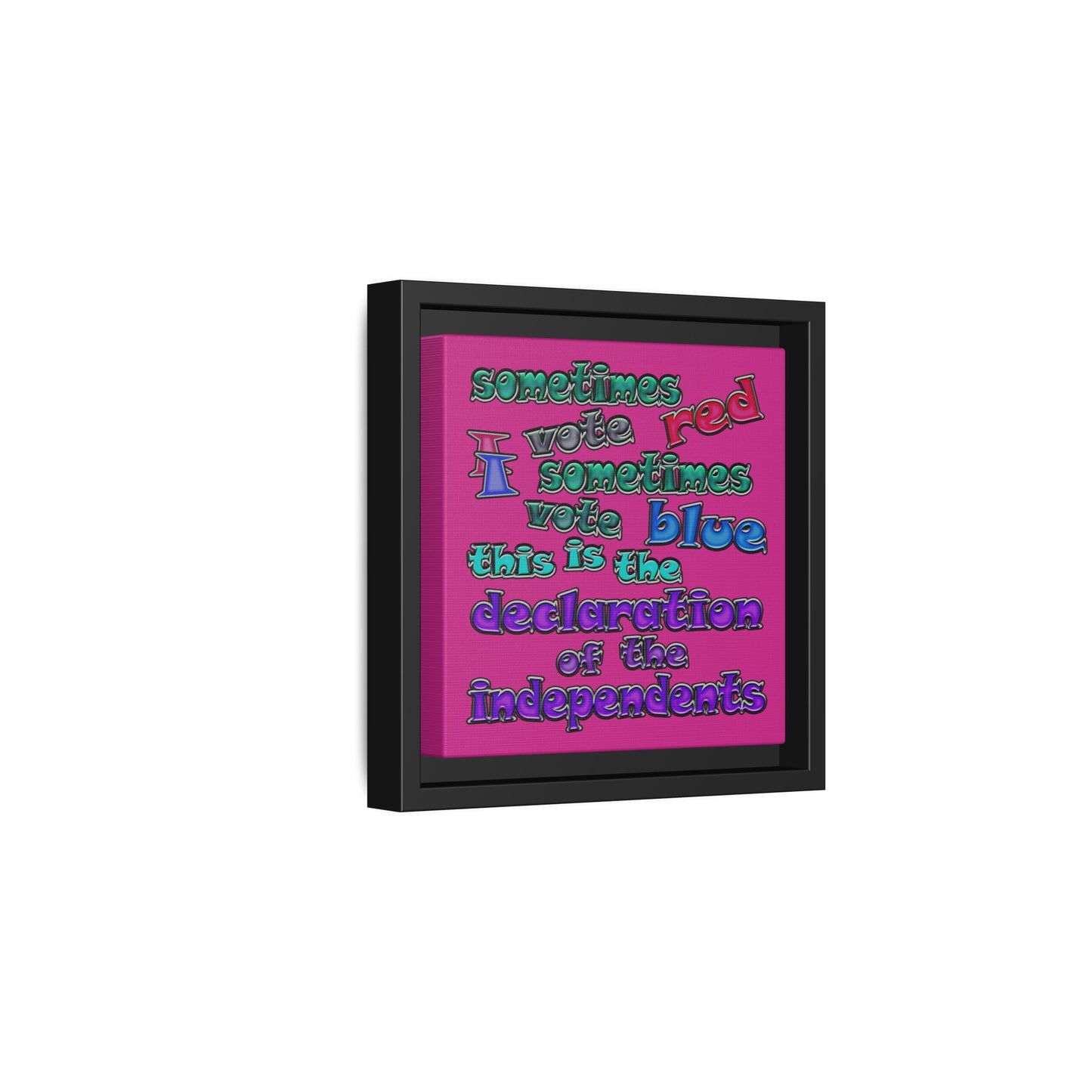 declaration of the independents - framed canvas art (pink)