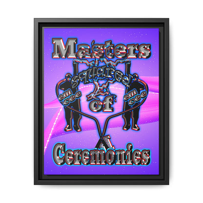 em cee squared - framed canvas art (purple-pink wave)