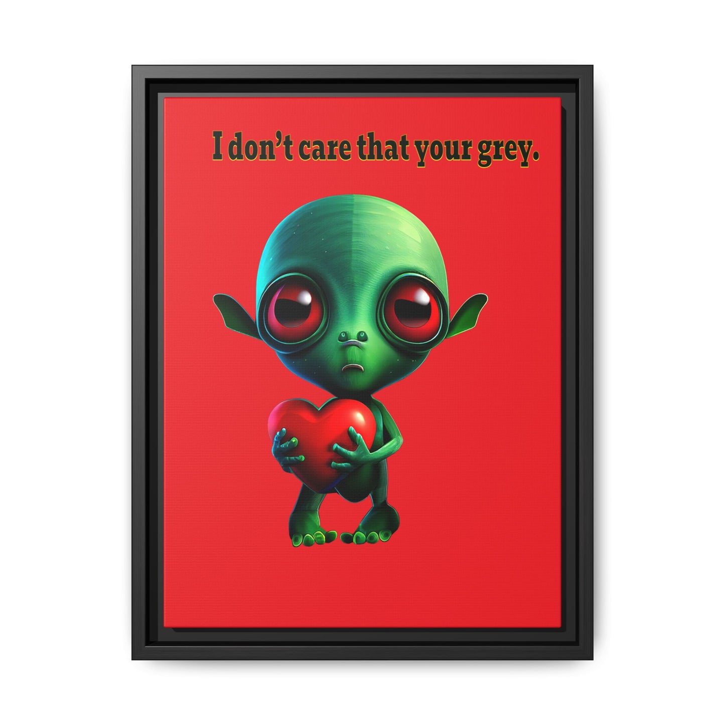 I don't care that your grey - framed canvas art (red)