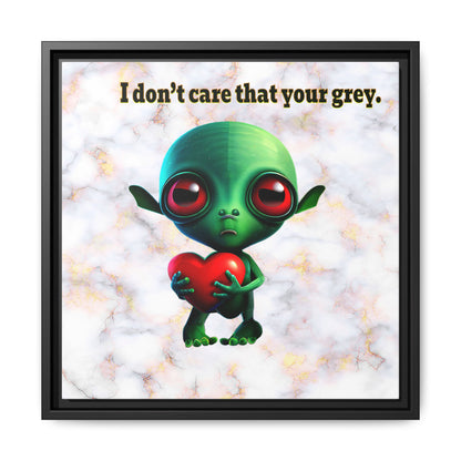 I don't care that your grey - framed canvas art (white marble)