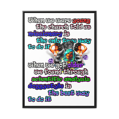 doggystyle - framed canvas art (white)
