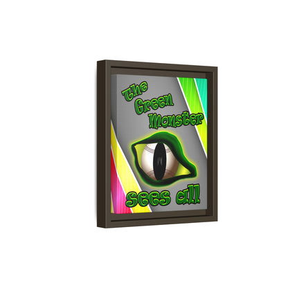green monster - framed canvas art (rainbow split)