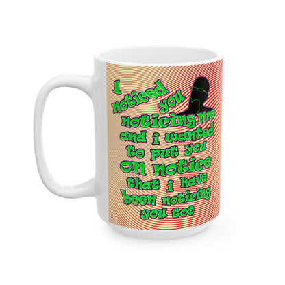 noticed you noticing - White Mug (yellow-orange wave)