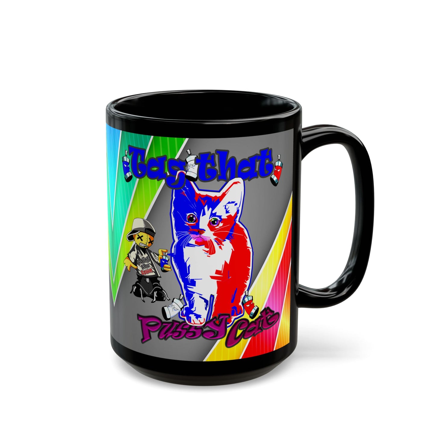 tag that - Black Mug (rainbow split)