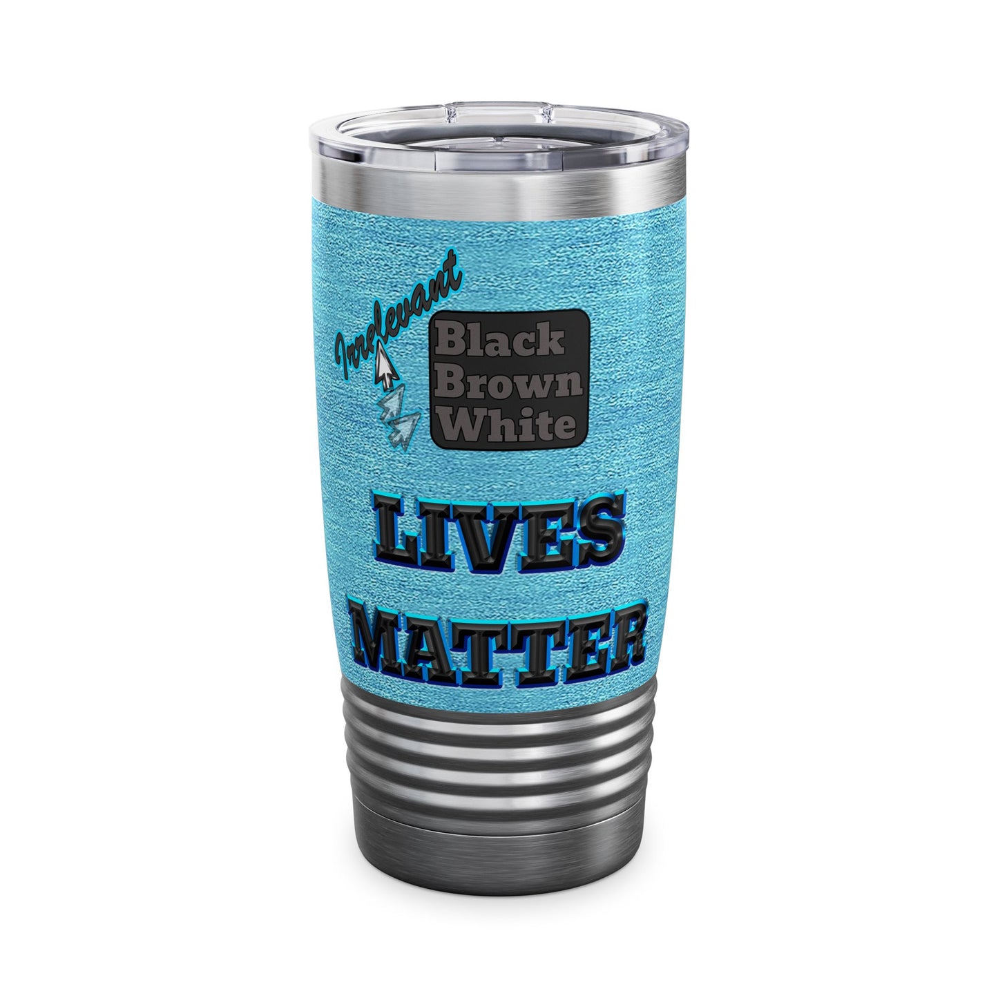 irrelevant - Ringneck Tumbler, 20oz (faded blue)