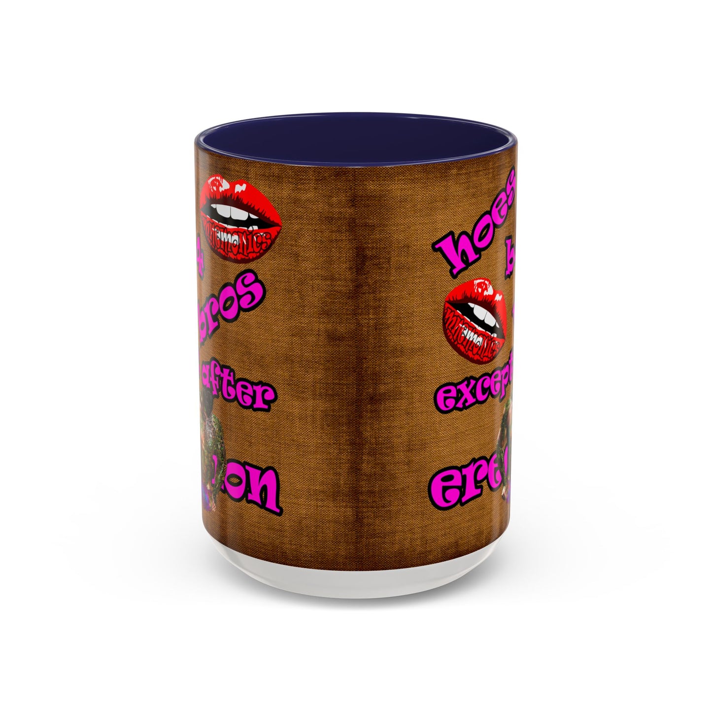 hoes b4 bros - Accent Mug (brown papyrus)