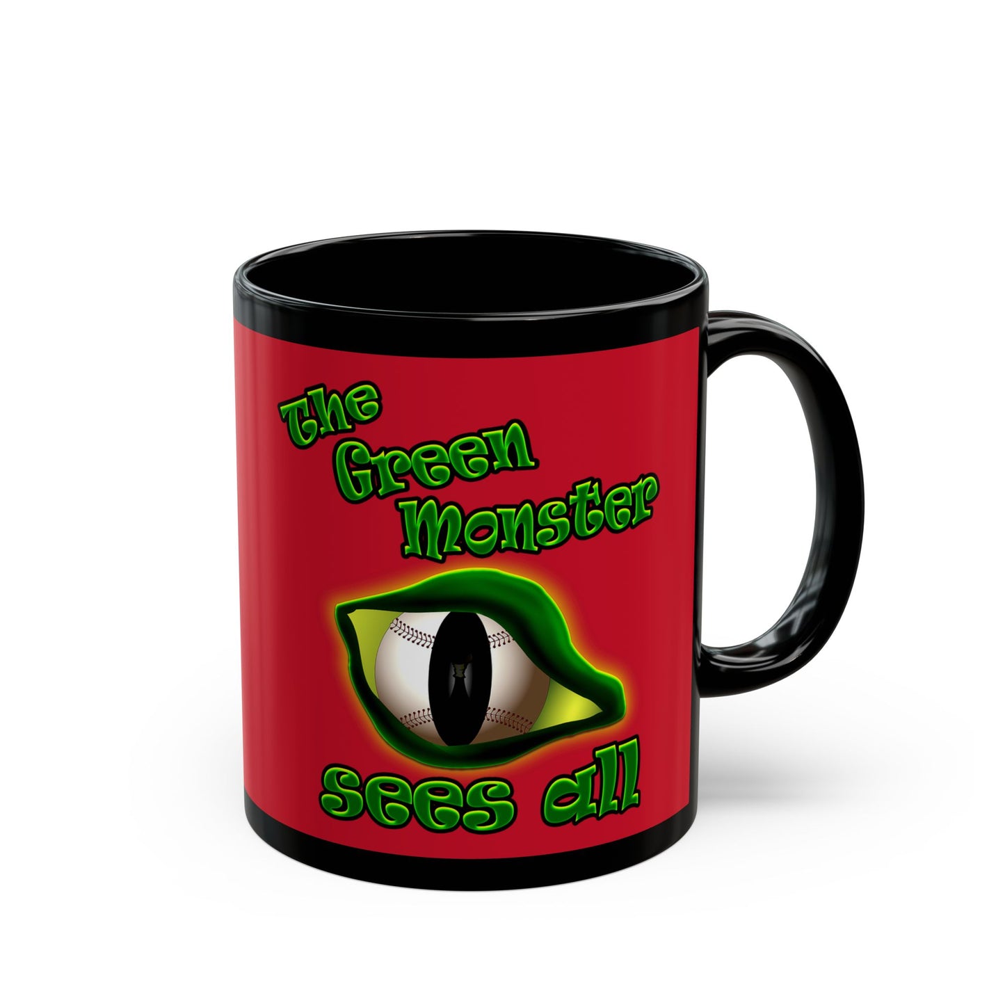 green monster - Black Mug (dark red)
