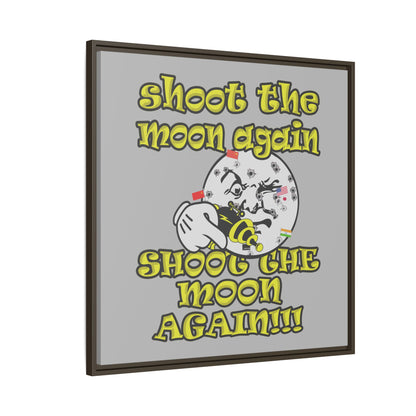 shoot the moon again - framed canvas art (light grey)