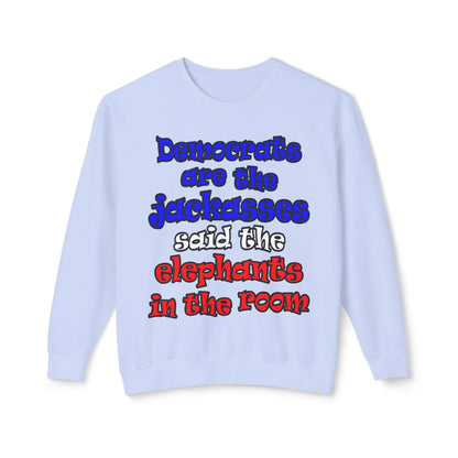 donkeys and elephants - Unisex Lightweight Crewneck Sweatshirt