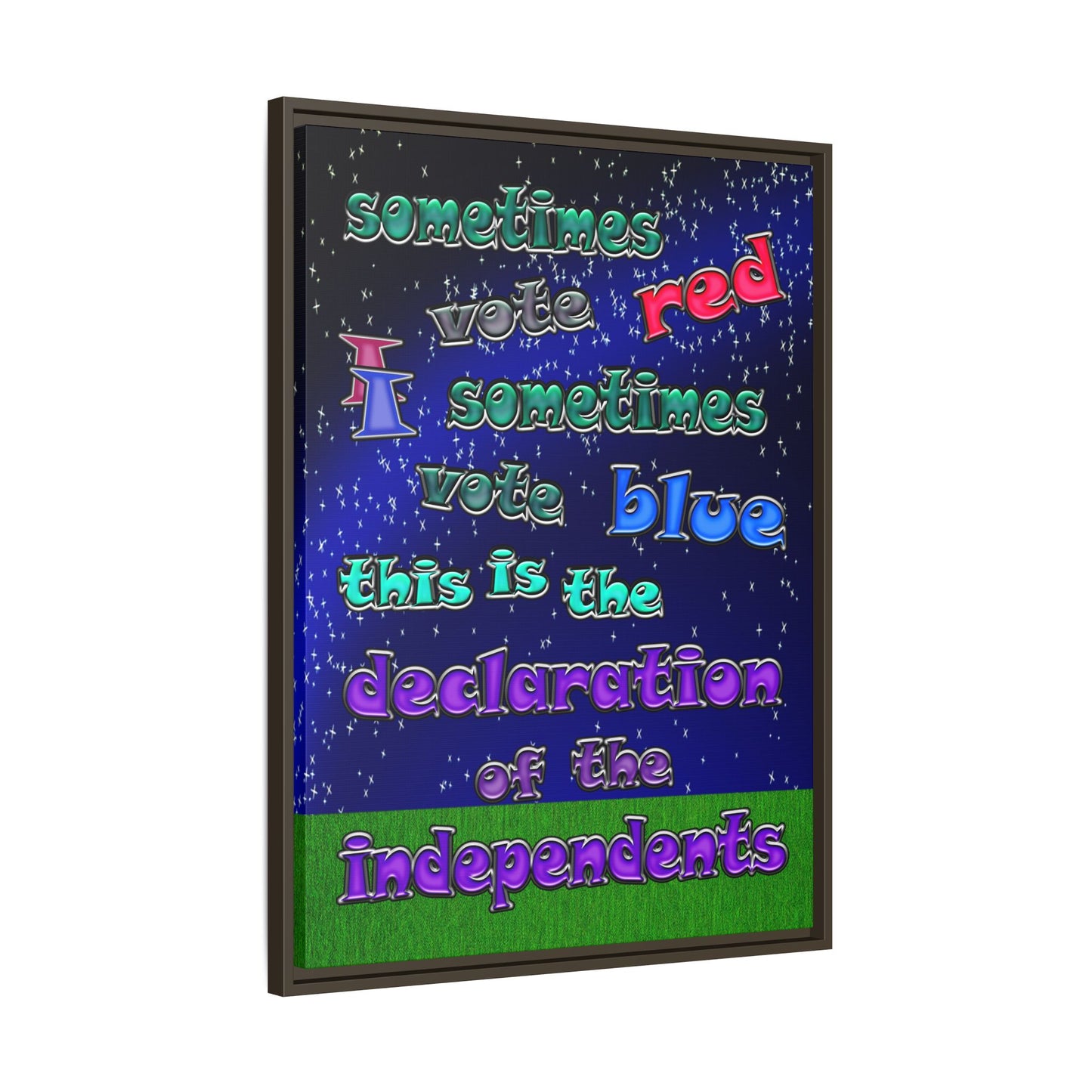 declaration of the independents - framed canvas art ('snoops' background)