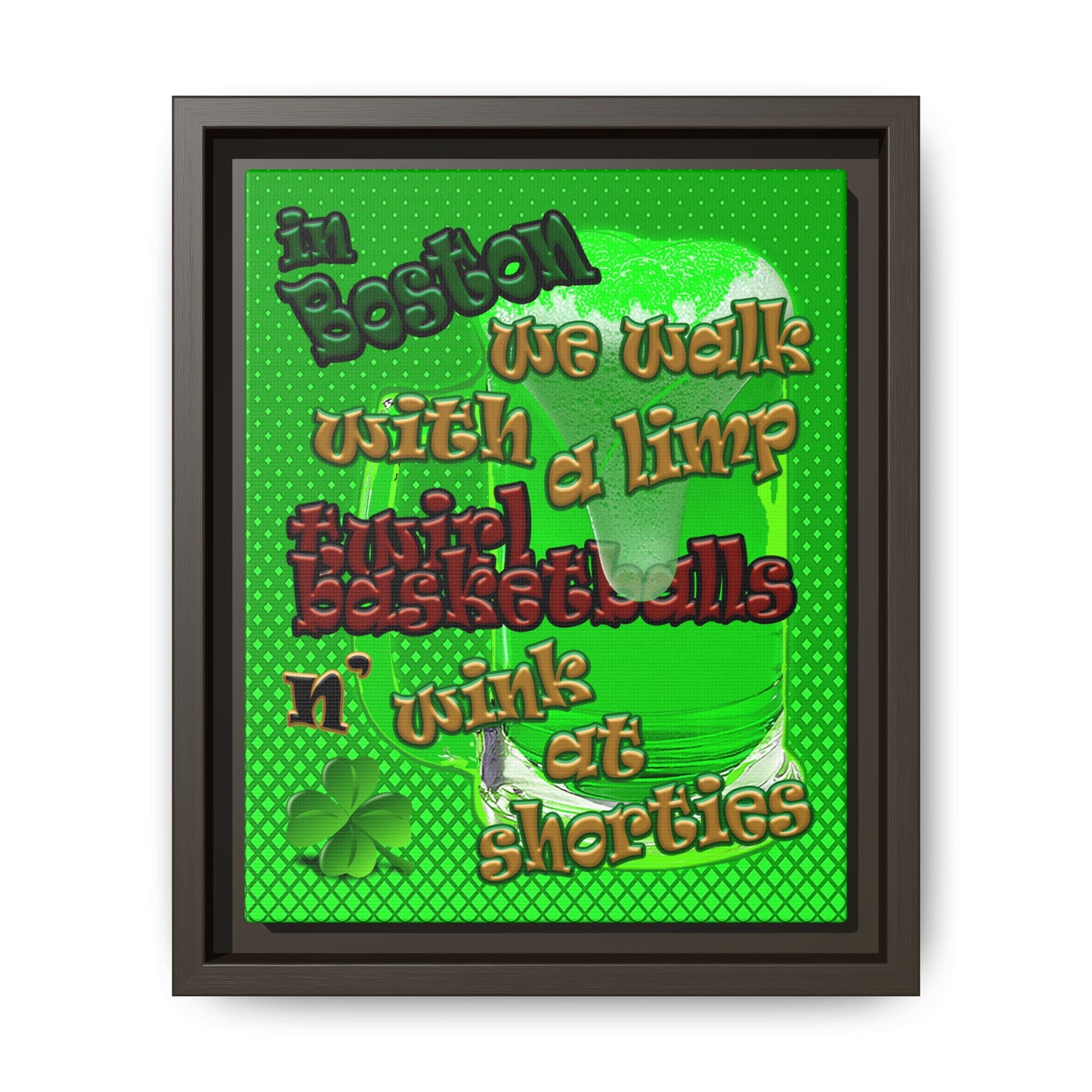celtics logo - framed canvas art (logo green)