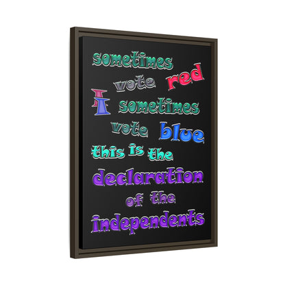 declaration of the independents - framed canvas art (black)