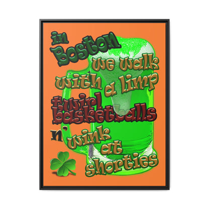 celtics logo - framed canvas art (crusta)