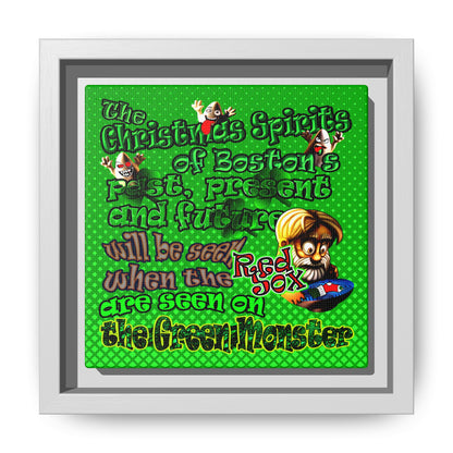 christmas spirits of boston - framed canvas art (logo green)
