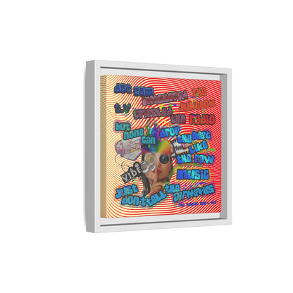 drop the beat - framed canvas art (yellow-orange wave)