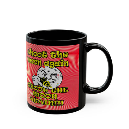 shoot the moon again - Black Mug (yellow-orange wave)