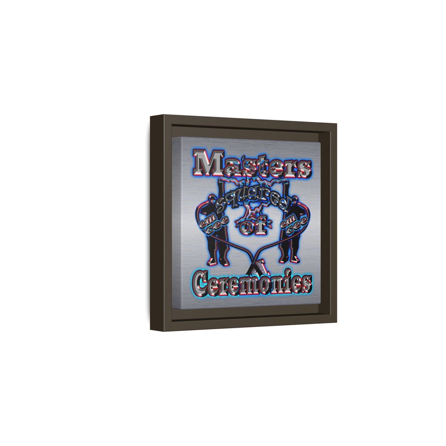 em cee squared - framed canvas art (brushed nickel)