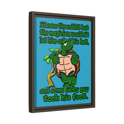 turtle race - framed canvas art (turquoise)