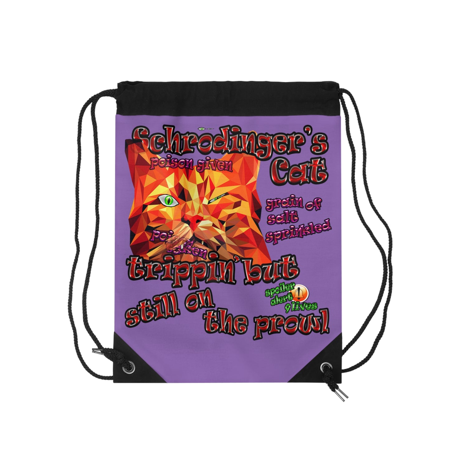 schrodinger's cat - Drawstring Bag (light purple)