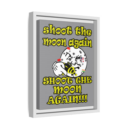 shoot the moon again - framed canvas art (grey)