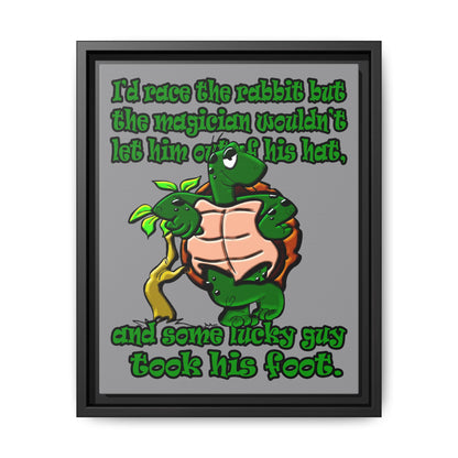 turtle race - framed canvas art (grey)