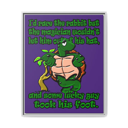 turtle race - framed canvas art (purple)